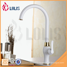 China sanitary ware supplier single handle white long neck kitchen faucet